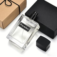 Magnifique flacon de parfum carré de luxe 50 ml en verre, diffuseur à bâtonnets écologique, couvercle en cristal unique avec clip, design 50 ml
