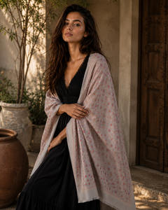 Chal de Viscosa Bordado Premium para Mujer con Estampado Digital Artístico, Suave, Cálido, Transpirable, con Flecos Largos, para Invierno - Product Image 4