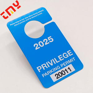 Tùy chỉnh gương chiếu hậu treo dấu hiệu tạm thời xe đậu xe vượt qua tái sử dụng giấy phép nhựa PVC <span class=keywords><strong>RFID</strong></span> đậu xe treo tag - Product Image 2