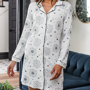 Abiti premaman personalizzati in viscosa in pigiama di bambù <span class=keywords><strong>camicia</strong></span> da <span class=keywords><strong>notte</strong></span> da donna abito da <span class=keywords><strong>notte</strong></span> a manica lunga con tasca frontale con bottone e <span class=keywords><strong>camicia</strong></span> da <span class=keywords><strong>notte</strong></span> - Product Image 1