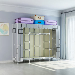 19mm ống thép mạ kẽm 165cm chiều rộng vải tủ quần áo tủ quần áo phòng ngủ tủ quần áo vải lưu trữ tủ quần áo - Product Image 1