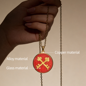 Regalo per la Cresima Cattolica, Chiavi di San Pietro del Cielo, Medaglia Sacra con Intarsio in Mosaico Blu, Ciondolo, Gioielli Religiosi all'Ingrosso - Product Image 4