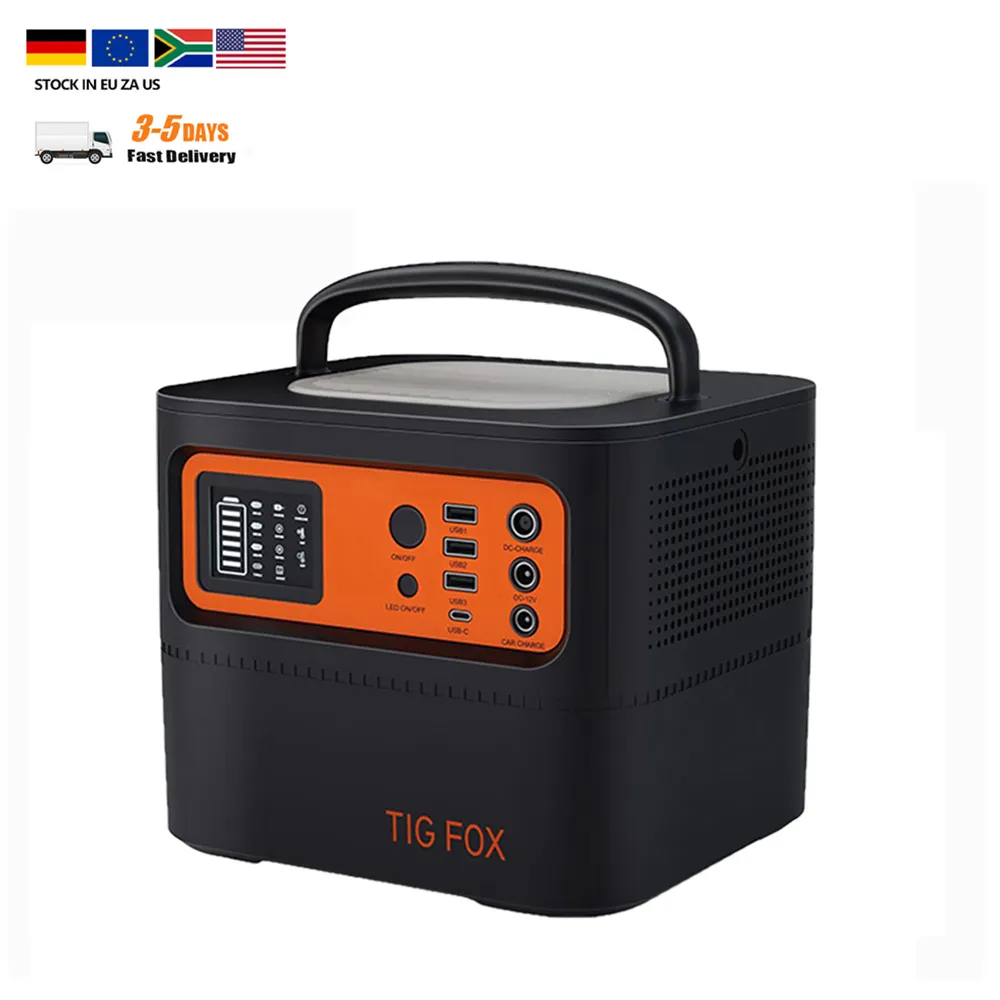 Tigfox Usa Magazijnproductie Van Elektriciteit Uit Zonne-Energie Verhoogt Draagbare Krachtcentrale 500W 110V 220V Camping Smart Bms