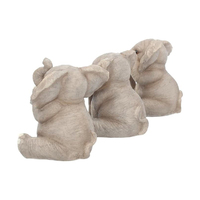 Ensemble de figurines d'éléphants en résine d'art populaire WeiVista, faites à la main, peintes à la main, voir, entendre, parler, ne pas faire de mal, décoration de bureau mignonne pour la maison, cadeau