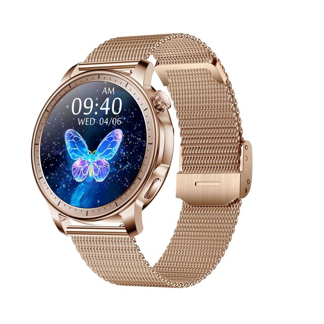 V65 Fashion Lady Sport Smartwatch 1.32inch AMOLED Screen BT Call IP68 Waterproof Women's Smart Bracelet 250MAH WATCH (2 Straps)
