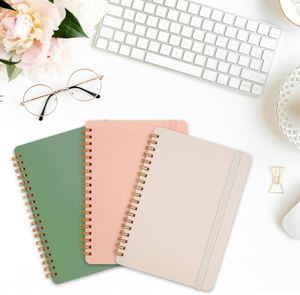 A5 B6 Spiral Bound Notebook 5x7 Leather <b>Journal</b> Strap 80 Sheets for Women's Note Taking Luxurious Small Size <b>Journal</b> Great Gift - Product Image 6