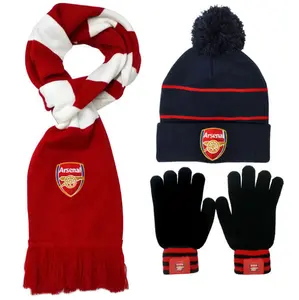 Wholesale Winter Scarf Hat Gloves Three Piece Soccer Fans Warm Knitted Scarf