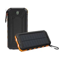 Banco de Energía Solar Multifuncional con Brújula y Protección Anticaídas, 10000mAh, Luz LED Impermeable para Exteriores, Fuente de Alimentación Portátil para Teléfono Móvil