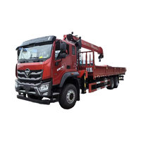 Camion benne FOTON Auman 8*4 avec grue télescopique de 10, 12 ou 14 tonnes, grue mobile, hauteur de levage maximale de 23,5 m