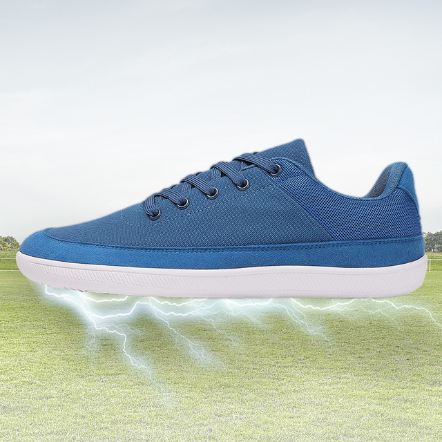 Canvas Daily Barefoot Shoes Ergonomic Zero Drop Copper Grounded Rubber Outsole Earthing Conductive Grounding Shoes