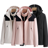 Automne hiver nouveau Couple Style hommes femmes 3-en-1 veste support coupe-vent chaud fermeture éclair solide détachable deux pièces extérieur manteau