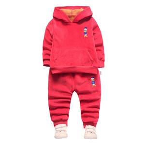 2019 di inverno del bambino con cappuccio insiemi dei vestiti delle ragazze - Product Image 5