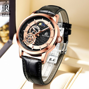 นาฬิกาข้อมือผู้ชาย <span class=keywords><strong>RAKSA</strong></span> DUKE T874D รุ่นใหม่ล่าสุด นาฬิกาจักรกลสายหนัง ดีไซน์ธุรกิจ พร้อมฟังก์ชั่นแสดงข้างขึ้นข้างแรม กันน้ำ เรืองแสง ระบบอัตโนมัติ - Product Image 4