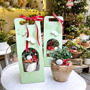 Caja Portátil para Arreglos Florales con Diseño de Mariposas, para Floristas, Fiestas de Cumpleaños, Caja de Regalo para Flores, Empaque Portátil - Product Image 1