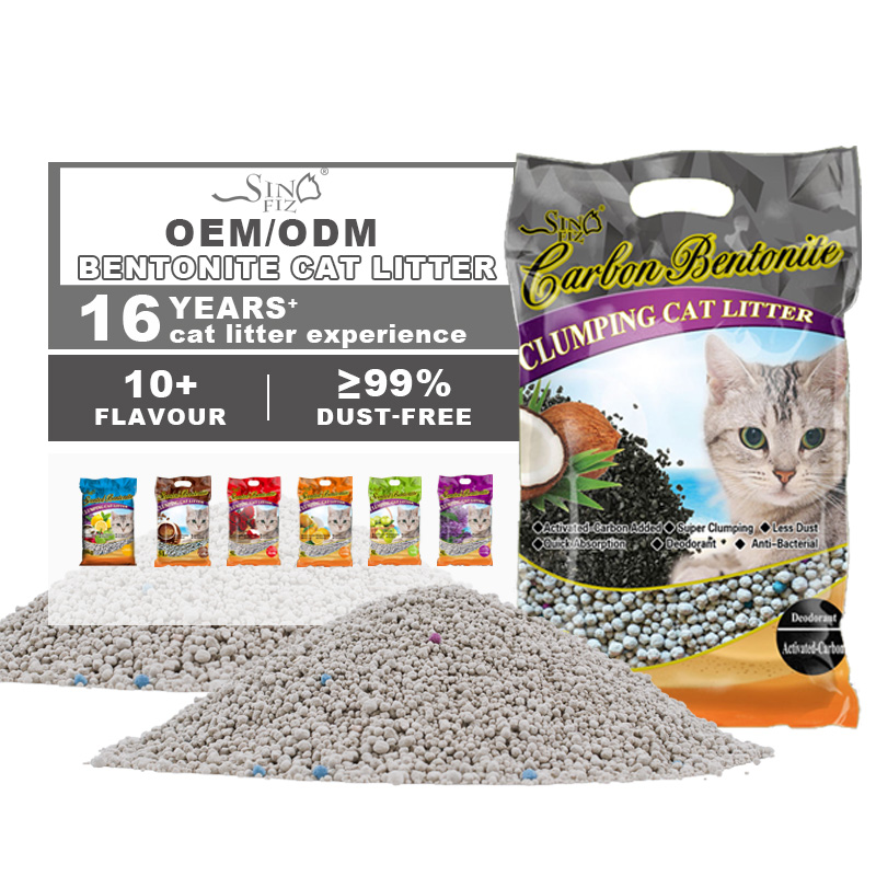 OEM ARENA SANITARIA ALTA CALIDAD PARA GATO PRESENTACION DE 4KG 8KG 20KG CON CONTROL DE OLORES ARENA PARA GATO