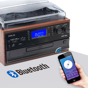 Lecteur de disques vinyles tout-en-un sans fil BT double CD, gramophones anciens à <span class=keywords><strong>vendre</strong></span> - Product Image 3