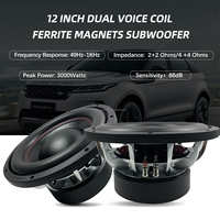 Caisson de Basses Auto Woofer 12 Pouces Haute Puissance 1500W avec Double Bobine Mobile 2/4 Ohms Son Surround Stéréo