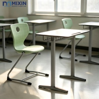 Meubles de classe individuels personnalisés, table et chaise d'école pour enfants, bureau et chaise d'étudiant modernes, bureau d'étude en métal pour l'école
