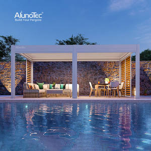 AlunoTec pergo-lite <span class=keywords><strong>Metal</strong></span> gölge elektrikli su geçirmez bahçe alüminyum <span class=keywords><strong>Gazebo</strong></span> motorlu açık Pergola biyoiklim çatı sistemi - Product Image 2