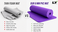 Tapis de yoga en PVC 173x61cm 6mm, tapis d'exercice antidérapant pour yoga, plank, danse, gym à domicile, débutant