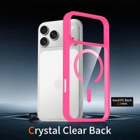 Coque de téléphone magnétique transparente pour iPhone 18 17 Pro, antichoc avec protection de l'objectif surélevée