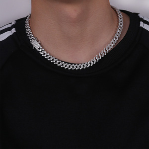 Iced Out Bling Zircon Cubique Or Miami forme Carrée Cubain Lien Chaîne CZ Collier Hip hop Colliers Hommes Drop Shipping bijoux - Product Image 6