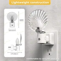 Lampes de nuit décoratives LOHAS, style coquillage, lumière blanche chaude, prise murale avec capteur, 3 niveaux de luminosité réglables, lampes de nuit LED pour chambre à coucher, salle de bain