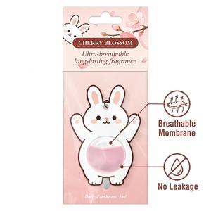 Diffuseur de <span class=keywords><strong>parfum</strong></span> suspendu pour voiture, motif animal de dessin animé mignon, carte en papier, <span class=keywords><strong>parfum</strong></span> longue durée 5ml, Fleur de cerisier Vanille - Product Image 5