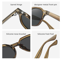 Lunettes de soleil classiques carrées et rondes UV400 2025, logo personnalisé tendance, lunettes de soleil unisexes, monture en métal CP, lunettes pour hommes et femmes