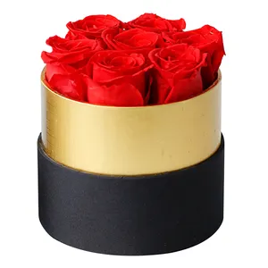 Natural Preserved Red Rose In Luxury Hat Gift Box Handmade From Yunnan Manufacturer