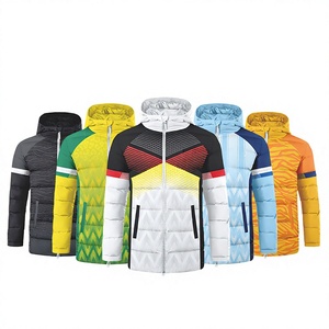 Veste d'hiver personnalisée coupe-vent pour homme, veste courte en duvet avec capuche, logo imprimé, veste matelassée courte, manteau court en duvet - Product Image 1