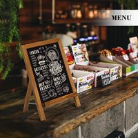 Petit panneau de tableau de table encadré en bois avec support tableau de menu de cuisine vintage magnétique pour la décoration de mariage