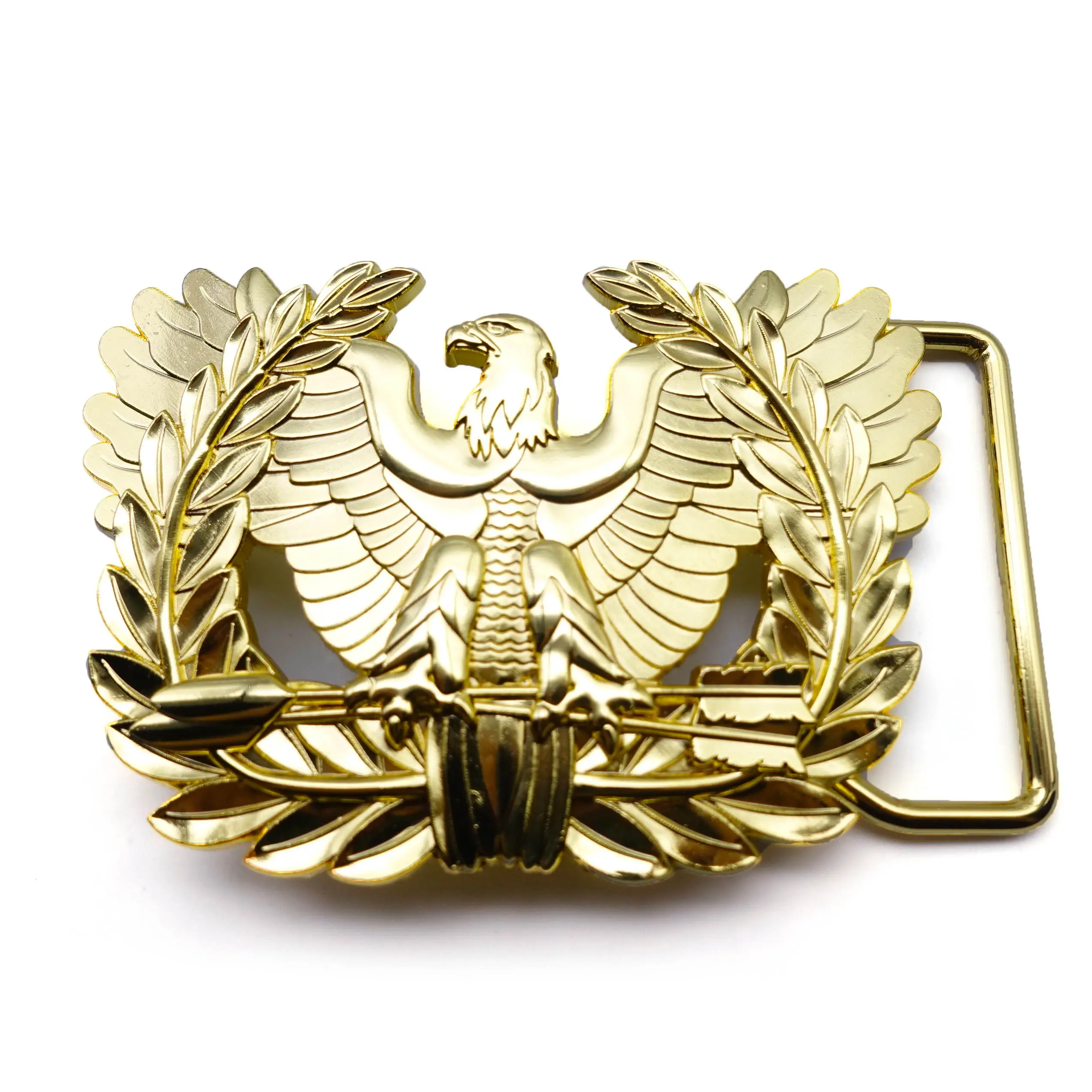 Custom high quality eagle fashion men 3D design antique silver gold metal belt buckles