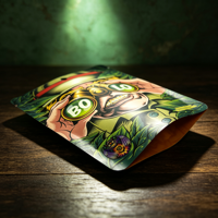 Sachet refermable personnalisé imprimé avec motif rétro de bande dessinée, en Mylar, pour l'emballage de snacks, épices et produits secs