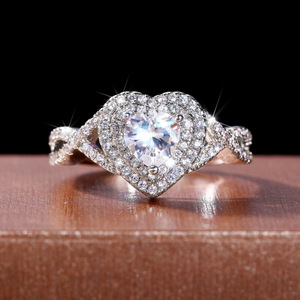 Anello romantico a forma di cuore per donna, elegante regalo di compleanno, gioiello da dito - Product Image 6