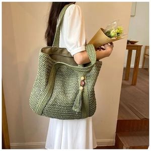 Sacs Géométriques Tissés Faits Main au Vietnam pour Femmes, Grandes Pochettes à Bandoulière, Sacs de Plage Tricotés Imperméables - Product Image 4