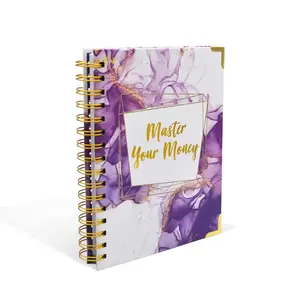 Diário de planejador de dia, caderno espiral de papel personalizado, tamanho A5, com 120 folhas estampadas personalizadas, diário de tecido e papel