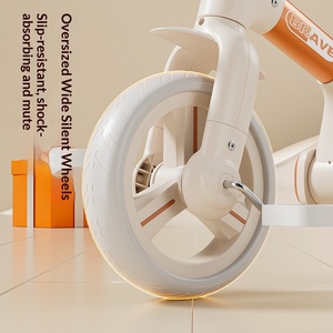 Vélo d'équilibre coulissant pour enfants, <span class=keywords><strong>tricycle</strong></span> à pédales 2-en-1 pour bébé, multifonctionnel, roues en mousse, siège en cuir, roues d'apprentissage <span class=keywords><strong>6</strong></span> pouces complètes - Product Image 4