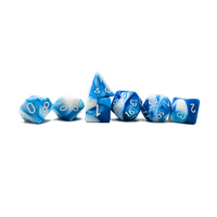Kustom Pabrik Set dadu DND polihedral & biru akrilik putih 16mm grosir MOQ OEM 100 buah