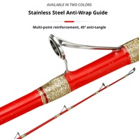 Joran Pancing Laut Dalam Super Keras Bahan Fiberglass 2-Piece Buatan Tangan untuk Ikan Bass/Snapper 1.65m-2.1m