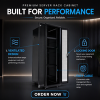 Armoire rack conteneurisée pour centre de données, 20U, 22U, 27RU, 32U, 40U, avec panneaux grillagés, insonorisée et ventilée