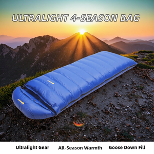 ถุงนอนแบบซองน้ำหนักเบาพิเศษ 800 กรัม (1.76 ปอนด์) ไส้ขนห่าน สำหรับตั้งแคมป์กลางแจ้ง 4 ฤดู ผ้าไนลอน สำหรับเด็ก - Product Image 2