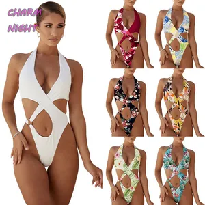 Swimwear Beachwear Plus Size Sexy Cut Out Luxury Bikinis & maillots de bain High Quality Designer Floral Printed Bathing Suits