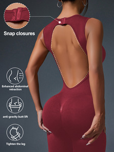 Mono Deportivo Transpirable para Mujer, Ropa Deportiva sin Espalda, Mono de <span class=keywords><strong>Yoga</strong></span> Ajustado de Spandex/Nylon - Product Image 2
