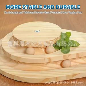 Wooden Floor Standing Cat Tree Sisal <b>Scratching</b> <b>Post</b> Durable Solid Wood 1 Level Cat Entertainment Toy - Product Image 3