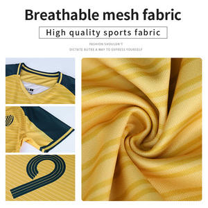 Maillots de football en sublimation de haute qualité en gros, <span class=keywords><strong>t</strong></span>-<span class=keywords><strong>shirt</strong></span> personnalisé pour hommes, maillot de football rétro original orange jaune, uniformes de football - Product Image 5