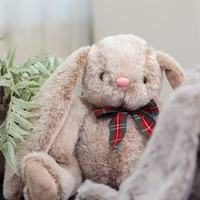 Peluche Lapin de Haute Qualité en Gros, Adorable Lapin en Peluche avec Nœud Papillon, Jouet Doux en Coton PP, Cadeau d'Anniversaire Anti-Stress