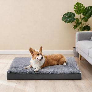 Etiqueta de cuero Terciopelo de algodón suave Adecuado para todas las estaciones, cama para mascotas extraíble y lavable Cama para perros antideslizante resistente a la masticación - Product Image 1