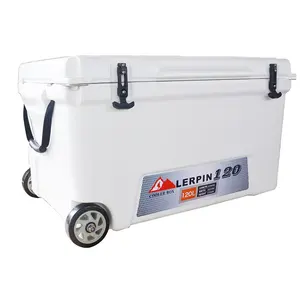 Hộp Làm Mát Bằng Đá Cách Nhiệt Đúc Khuôn Lớn 120L Có Bánh Xe