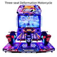 Machine d'arcade de course de moto dynamique 3 places, simulateur de luxe transformable à monnayeur pour centres de jeux intérieurs